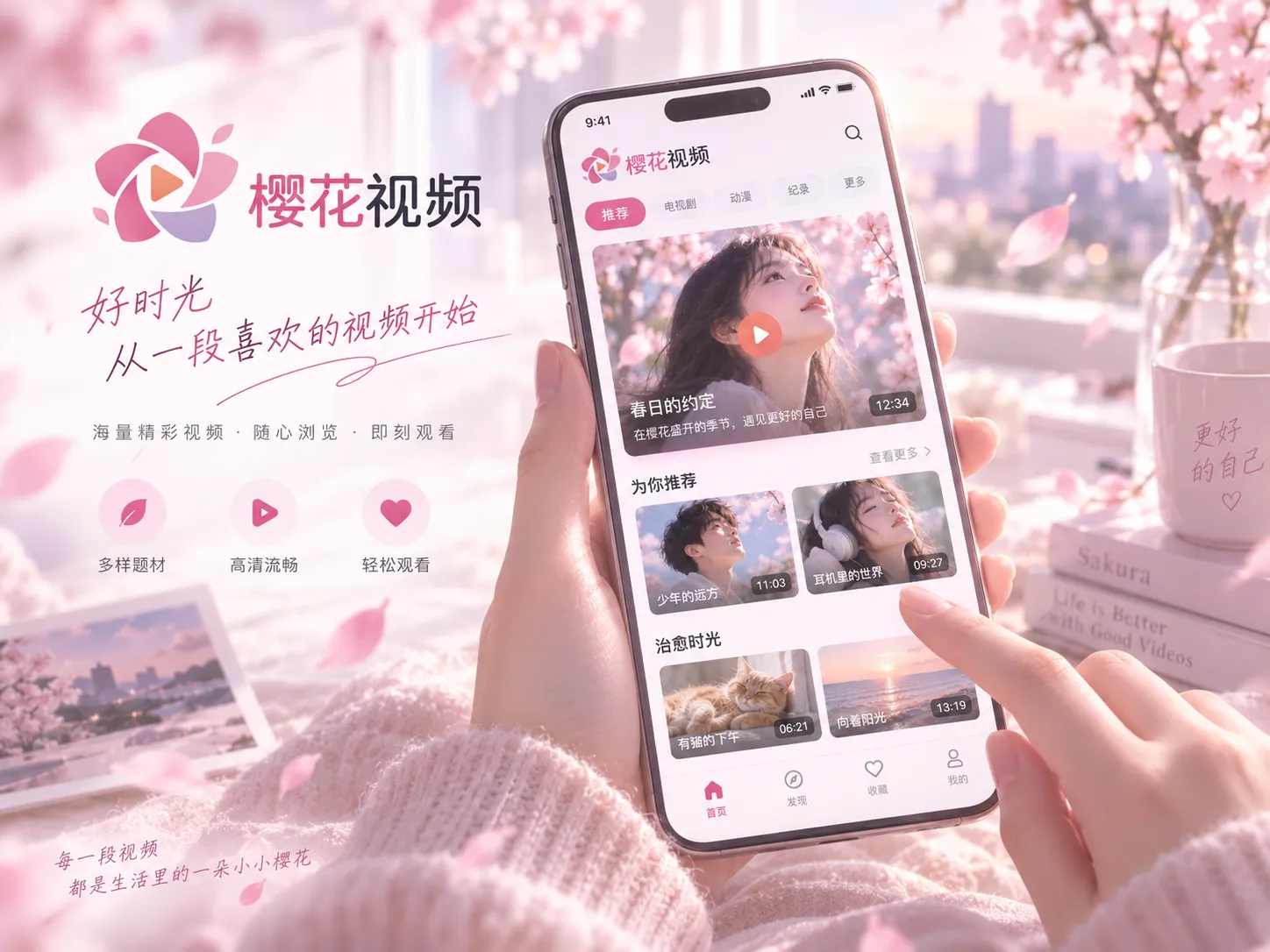 电脑浏览器中的樱花视频页面